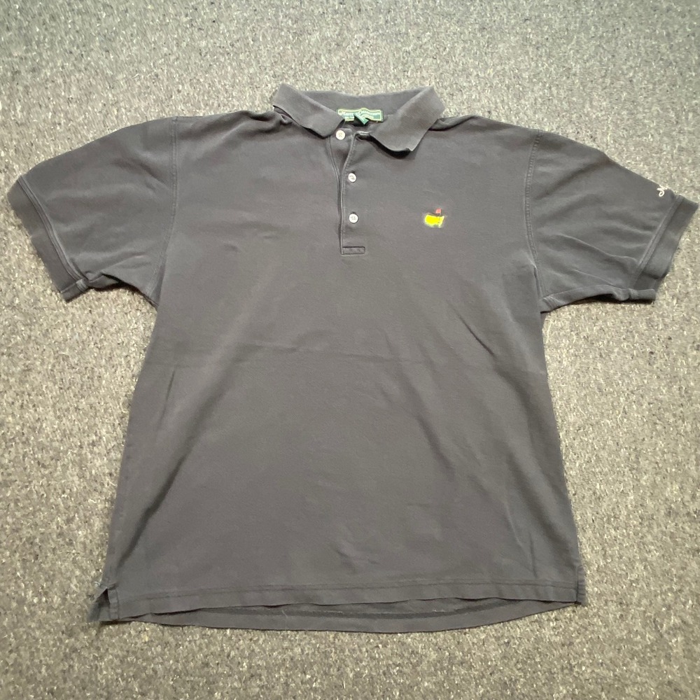 Masters Collection Golf Polo Sz L Mens Gray Pima Cotton Augusta National Logo
